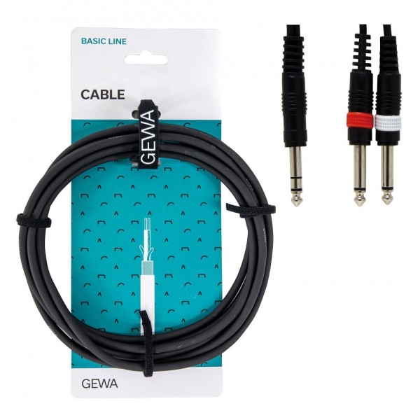 Gewa Basic Line Y Stereo Jack - 2 x Mono Jack 1.5m