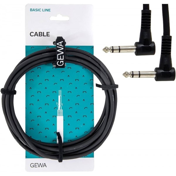 Gewa Basic Line Patchcable Stereo Angled 0.9m (6pk)