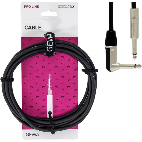 Gewa Pro Line Instrument Cable Jack-Angled Jack 3m