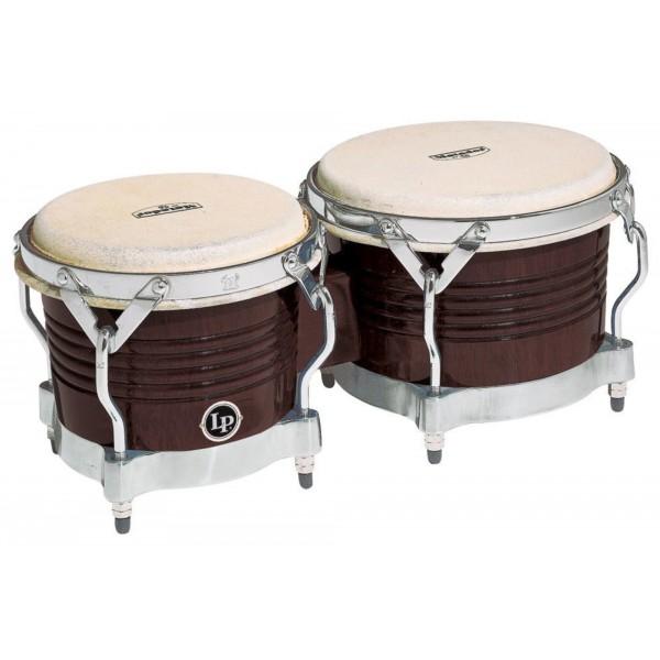 LP M201 Matador Wood Bongos, Dark Brown Wood/Chrome